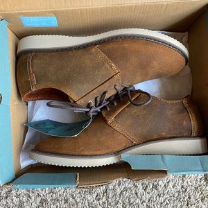 Men’s TOMS Preston Brown Distressed Leather Shoes